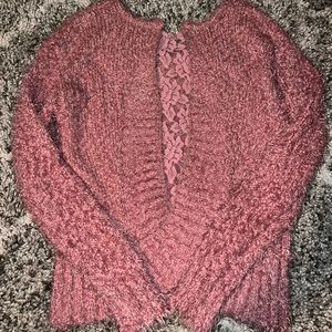 pink lace sweater